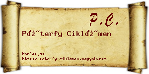 Péterfy Ciklámen névjegykártya